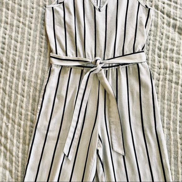 Anthropologie Drew Striped Wide Leg Cropped Jumpsuit Small - Picture 14 of 15